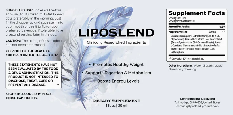 LipoSlend-Supplement-Facts